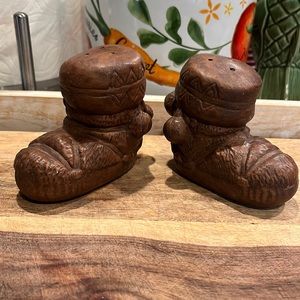 Vintage moccasin salt and pepper shakers made an Alaska